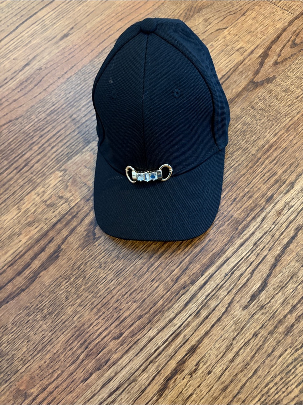 Black Baseball Cap with Gold Accent
